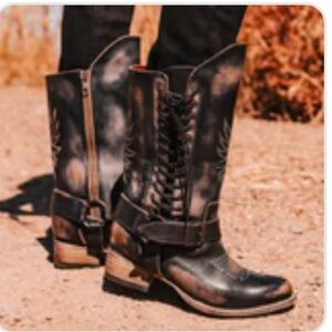 Freebird Black and Brown Lace Up Boots